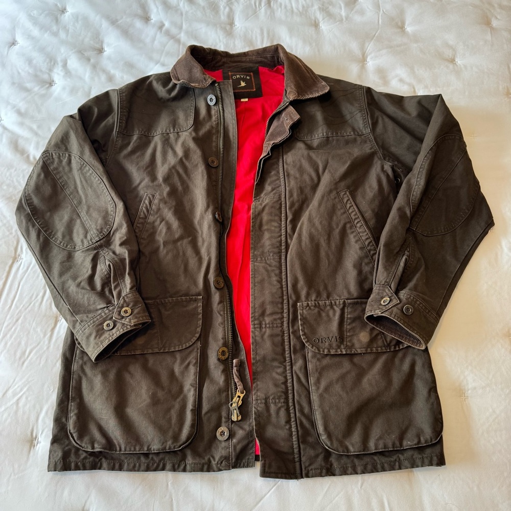 Orvis Brown Field Jacket with Red Interior